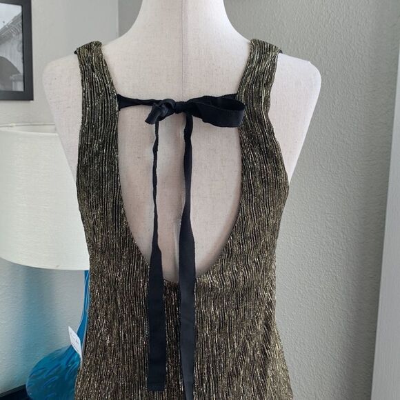 Forever21 Love21 mini dress sleeveless gold sz small - Picture 5 of 16